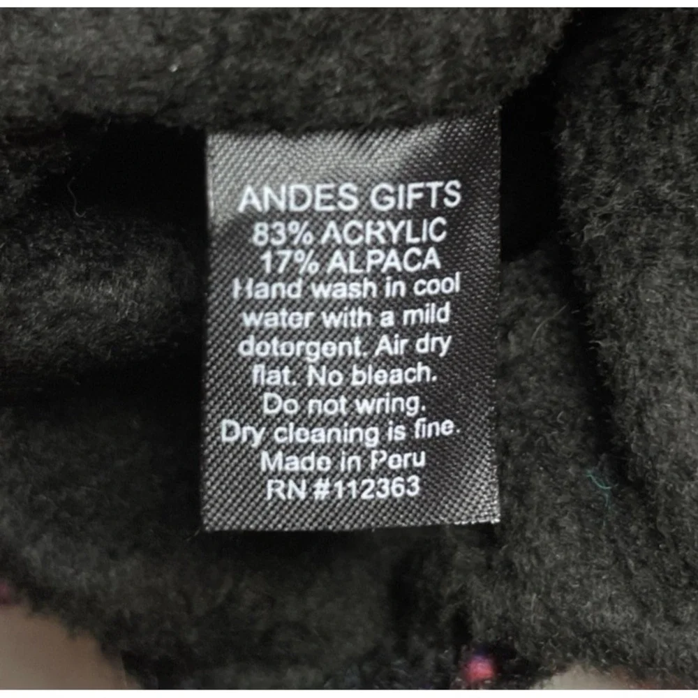 Andes Gifts Youth Size‎ Day of the Dead Beanie Earflap Hat Alpaca Blend Peru NWT